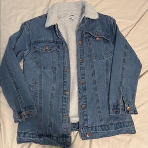 Ci Sono Blue Denim Jacket with White Sherpa Lining